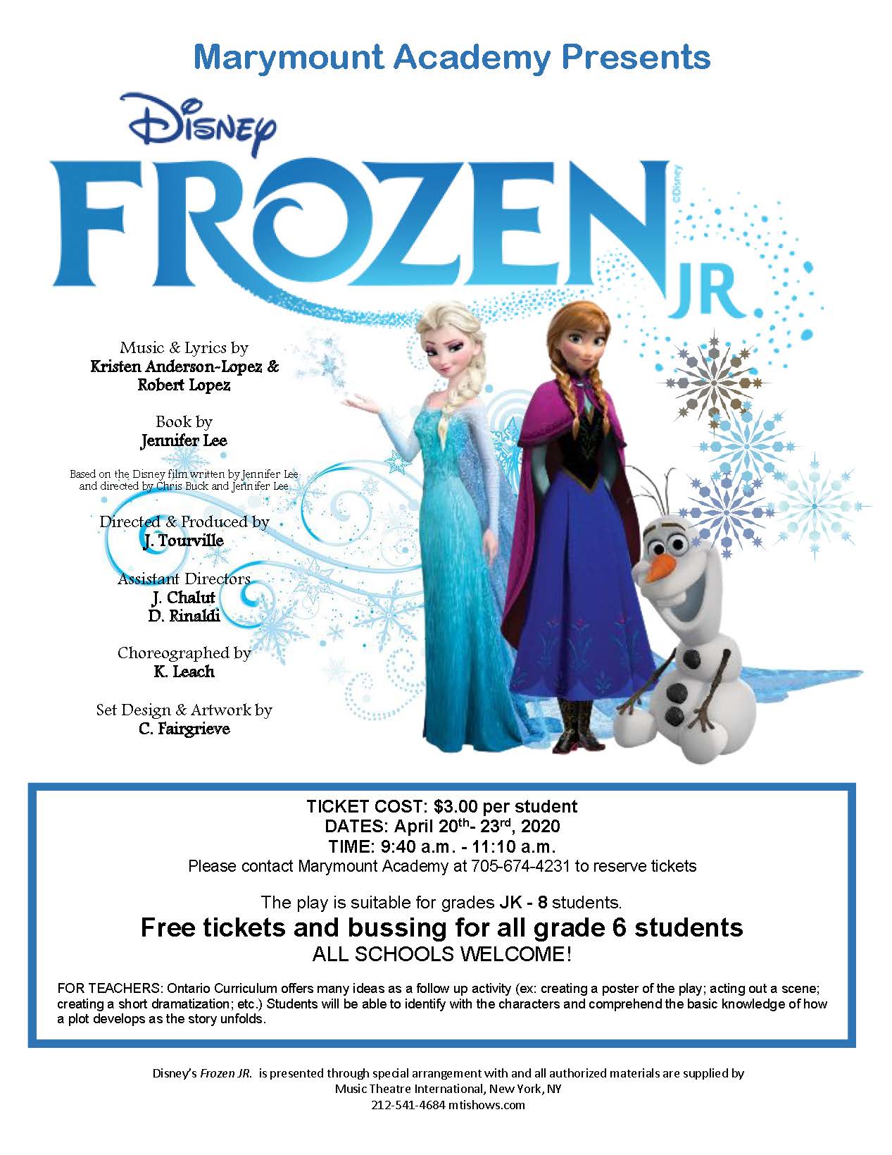 Marymount Academy Presents Frozen
